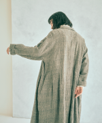 コットンウールグレンチェック　コートワンピース